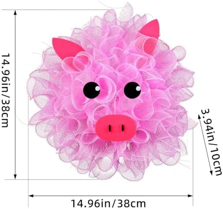 Pink Pig Door Wreath Wall Decor