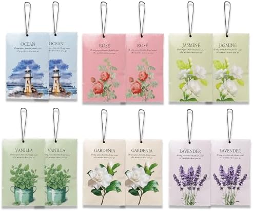 12 Pcs Flower Scented Sachets for Drawers Closets Air Freshener
