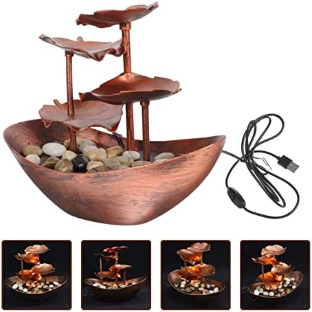 Stobaza Tabletop Water Fountain Ornament Night Light
