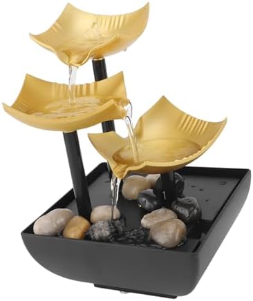 3 Tier Desktop Fountain with LED Light and Stones