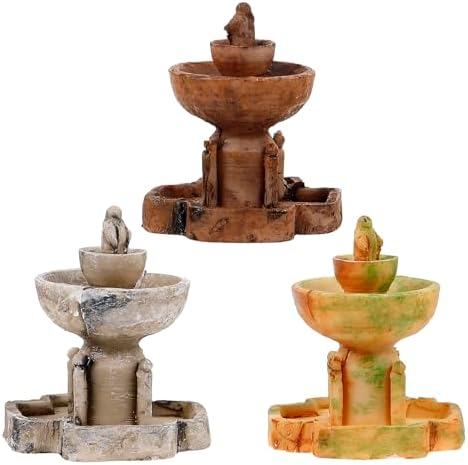 Hemoton 3Pcs Miniature Resin Tabletop Fountain Decoration