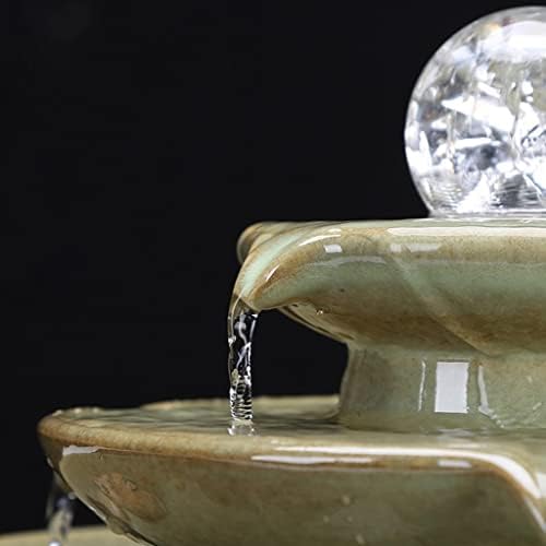 Ceramic Tabletop Fountain 3-Tier Waterfall for Home Office Bedroom