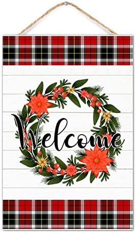 Welcome Winter Door Hanger Wreath Porch Sign