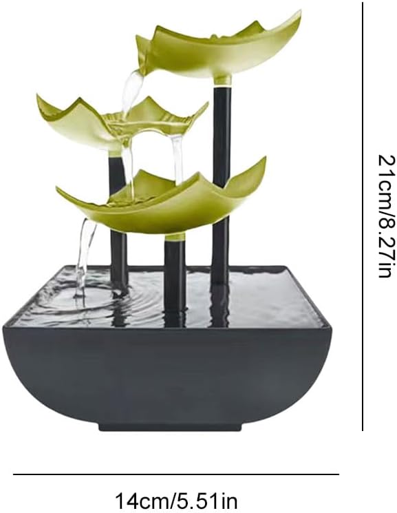 Tabletop Water Fountain with LED Light for Indoor Relaxation