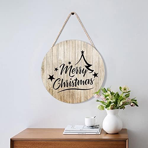 Farmhouse Front Door Hanger Christmas Decor Round Wood Sign Funny 10x10
