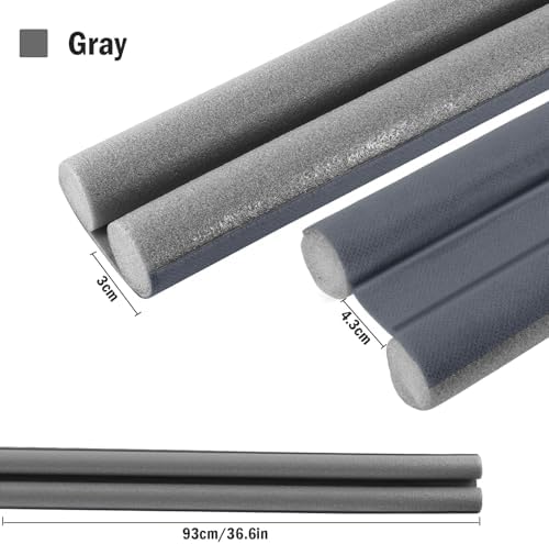 Lineba Door Draft Stopper 36 Inch Adjustable Grey Seal