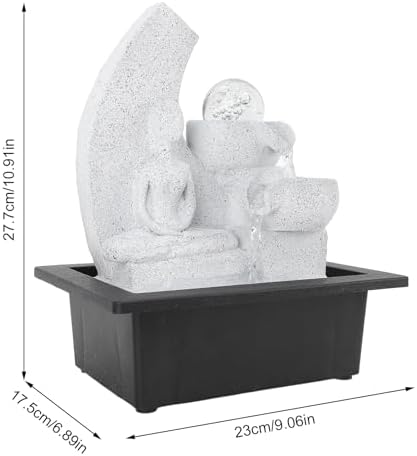 Tabletop Fountain with Multicolor LED Lights USB Powered