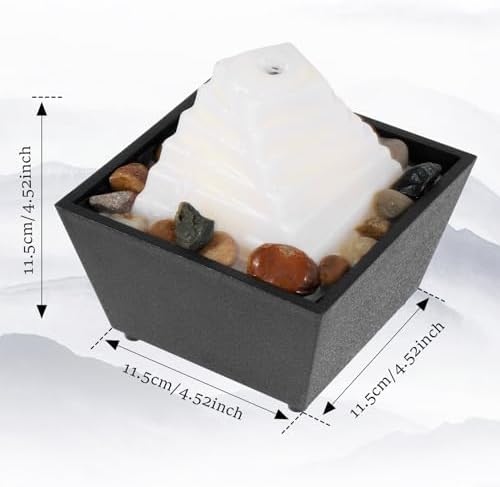 USB Tabletop Fountain with Light and Pebbles