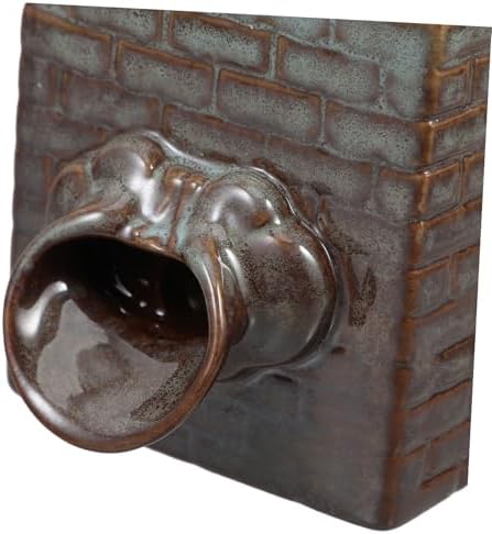 POPETPOP Rustic Water Fountain Ceramic Planter for Hydroponic and Fish Tank Decor