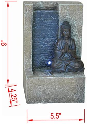 Indoor Buddha Tabletop Fountain with LED Light