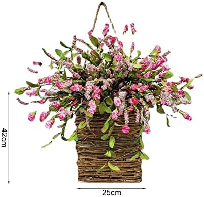Bluelans Pink Berry Wildflower Door Hanger Basket Wreath