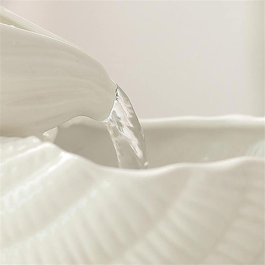 Lotus Tabletop Fountain Ceramic Indoor Water Feature Green
