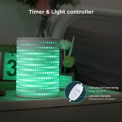 Wax Melt Warmer Ceramic Oil Burner with Timer and LED Color Changing