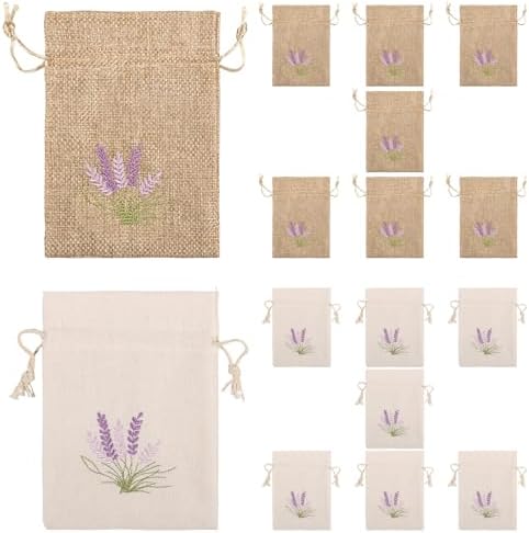 Lavender Pattern Drawstring Sachet Bags for Gifts and Crafts
