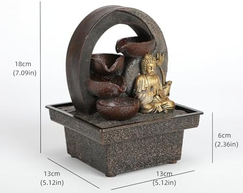 Seyee Bro Tabletop Water Fountain Buddha Statue Humidifier