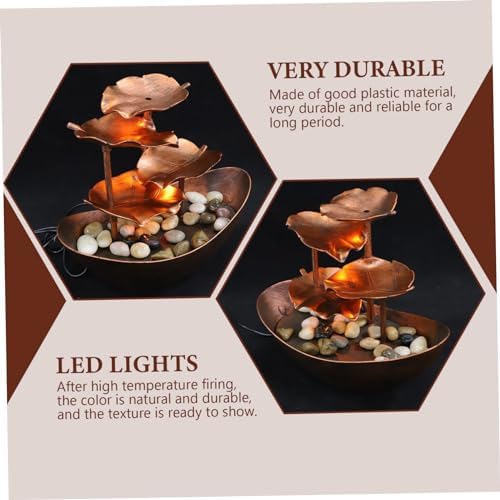 Creative Lotus Leaf Ingot Indoor Water Fountain LED Night Light
