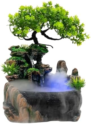 SHATUOA Desktop Fountain Waterfall with Automatic Pump