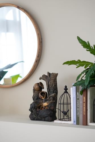 Rustic Broken Pot Water Fountain with LED Light