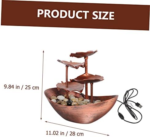 Running Water Ornament Lotus Leaf Tabletop Fountain for Home