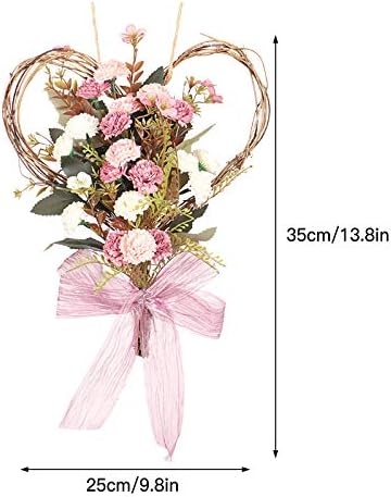 Artificial Carnations Wreath 14 Inch Front Door Decor