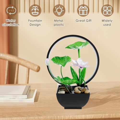 Water Lily Tabletop Fountain with USB Charging and Built-in Pump 3 Tiers
