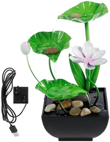 Water Lily Tabletop Fountain with USB Charging