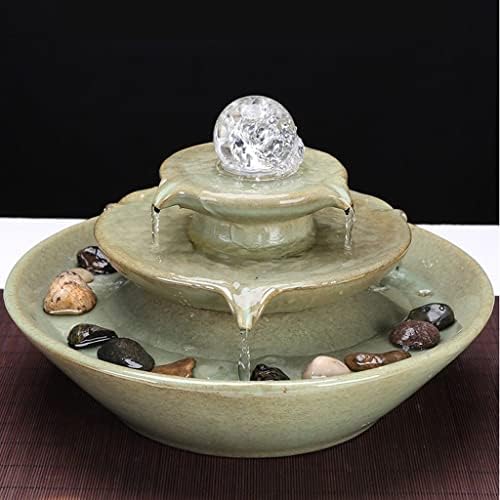 Ceramic Tabletop Fountain 3-Tier Waterfall for Home Office Bedroom