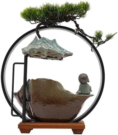 Tabletop Water Fountain with Mist and Adjustable LED Light