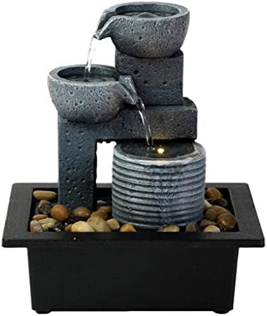 YOUQUEEN Tabletop Fountain with LED Lights