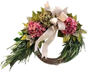 Simulated Hydrangea Wreath Front Door Decor