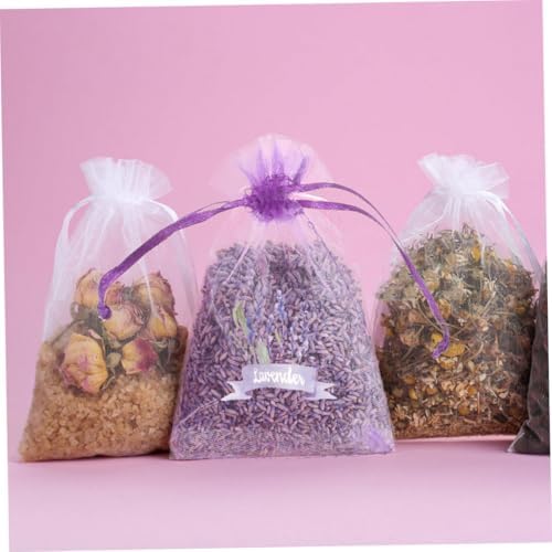 Wakauto 20pcs Lavender Drawstring Sachets for Herbs Spices and Home Decor