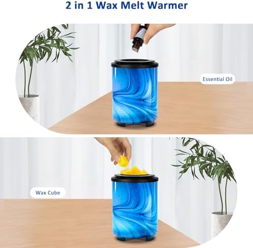 Electric Wax Melt Warmer with 7-Color LED Light and Art-Glass Design
