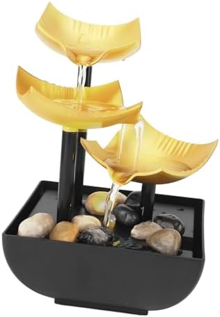 3 Tier Desktop Fountain with LED Light and Stones