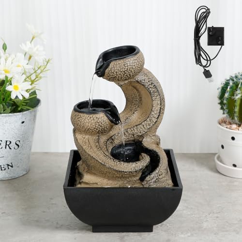 Modern Resin Tabletop Water Fountain for Indoor Relaxation