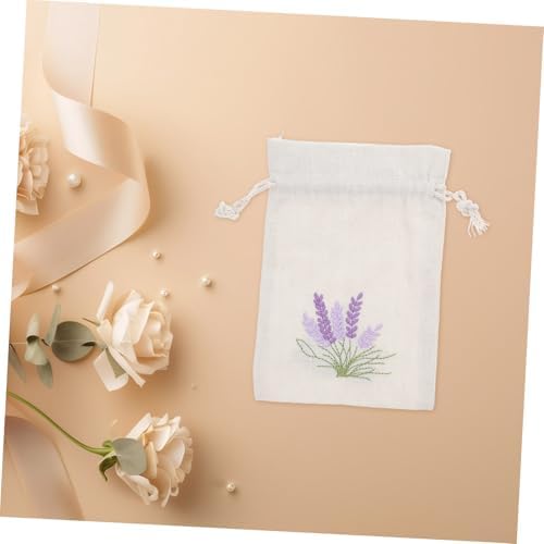 Cabilock Lavender Cotton Drawstring Sachet Bags 10 Pack