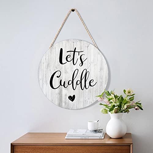 Farmhouse Door Hanger Funny Wood Sign Round Wreath Decor