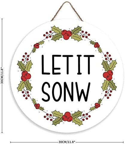 Mutilovely 12 Inch Christmas Welcome Sign Door Decor