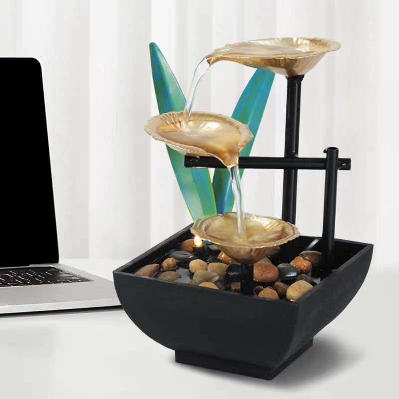 YOUUGIOR Tabletop Water Fountain with LED Light and Soothing Sound