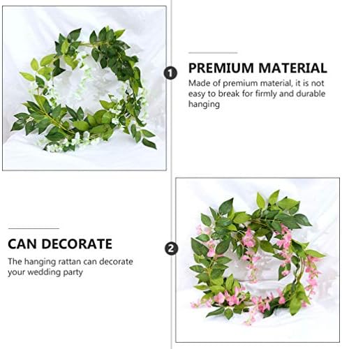2pcs Artificial Wisteria Flower Wreath Front Door Decor
