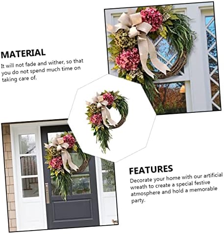 Front Door Wreath Hanger with Hydrangea Garland