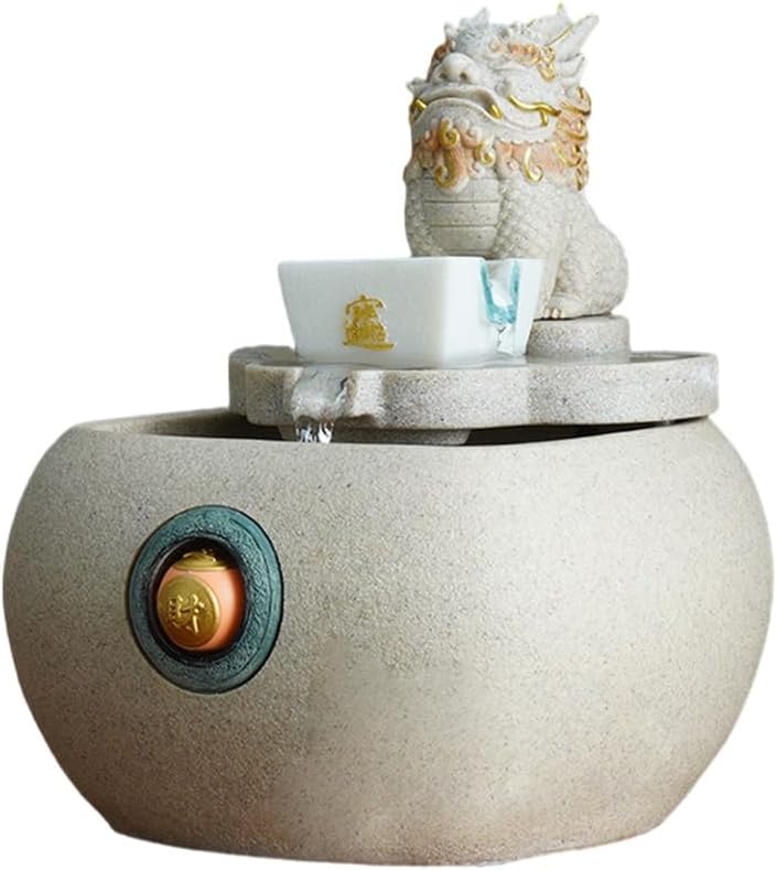 Tabletop Fountain with Lucky Beast Prosperity Design