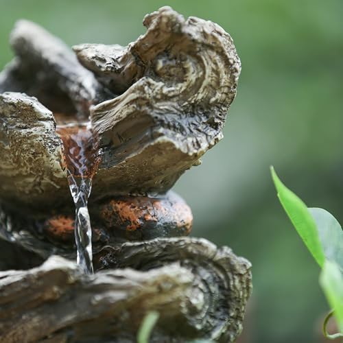 ESPIDOO 4-Tier Wood-Look Water Fountain with LED Light