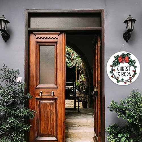 Mutilovely 12-Inch Round Wooden Welcome Sign Door Hanger