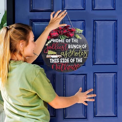 DiveDream Christmas Wooden Wreath Door Sign Decor