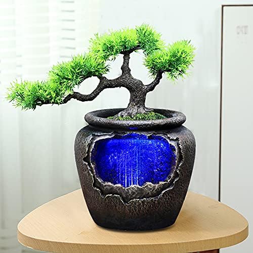 Goudergo Tabletop Waterfall Fountain with LED Lights