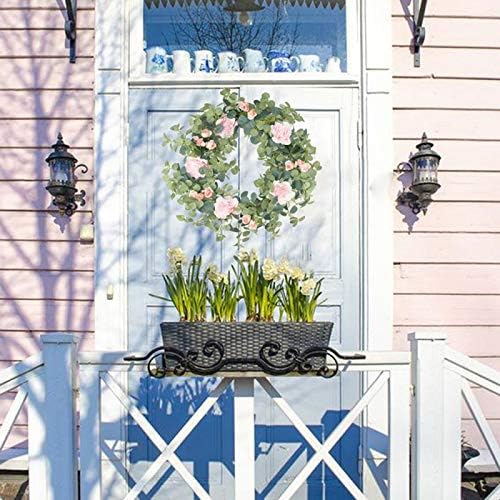 Artificial Rose and Eucalyptus Wreath Welcome Sign