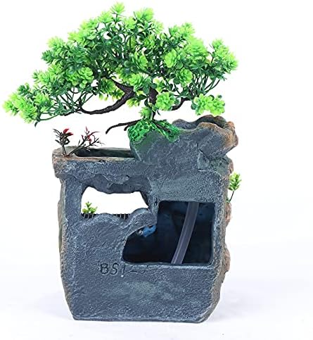 Indoor Rockery with LED Lights Tabletop Waterfall Fountain