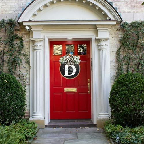 BILLAMB Circular Surname Front Door Welcome Sign Wreath