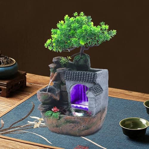 1181 Inch Tall Tabletop Waterfall Fountain with LED Light