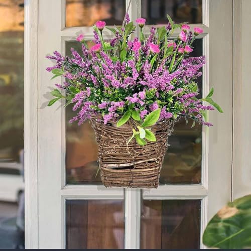 Pink Berry Wildflower Basket Wreath Door Decor
